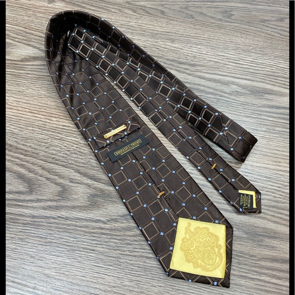 Donald Trump NEW Brown w/ Blue Check Tie - Picture 2 of 4